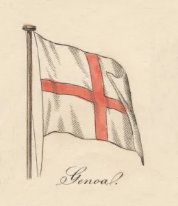 Italian Flag Drucke: Genoa, 1838