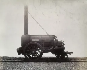 Black And White Trains Drucke: George Stephensons Rocket, c1905