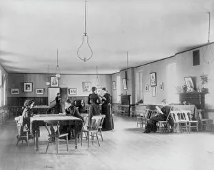 Gesamtinstitut Georgetown, Washington D.C., Studierende im Unterrichtssaal nicht nach 1892. Schöpfer: Frances Benjamin Johnston