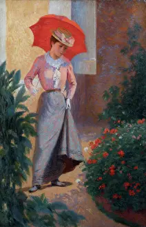 Summer Landscape Art Drucke: Geraniums, c1901. Creator: Zandomeneghi, Federico (1841-1917)