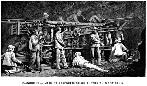 Civil Engineering History Drucke: Germain Sommeillers compressed air rock drill used in excavation of the Mont Cenis Tunnel