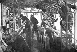 Black And White Aviation Art Drucke: The German Air Fleet; Command post in a forward platform