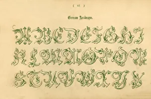Nineteenth Century Typography Drucke: German Arabesque, 1862