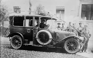 Deutsches Heer Auto mit Drahtschneider zwischen 1914 und 1915 von der Bain News Service