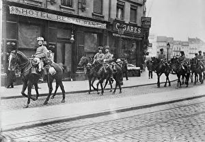 World War I Cavalry Drucke: German Hussars in Antwerp, between c1914 and c1915. Creator: Bain News Service