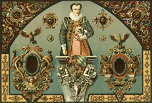 Deutsche Renaissance-Polychrommalerei auf Gips, (1898). Schöpfer: Unbekannt.