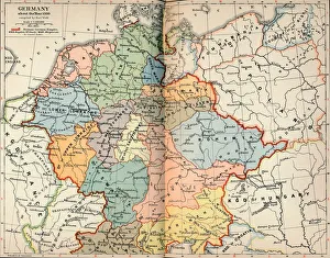 Historical German Maps Drucke: Germany about the Year 1000, c1906, (1907). Artist: Karl Wolf