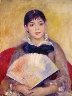 Drucke von Mädchen mit einem Fächer, 1885 Pierre-Auguste Renoir Drucke: Mädchen mit einem Fächer, 1885. Künstler: Pierre-Auguste Renoir