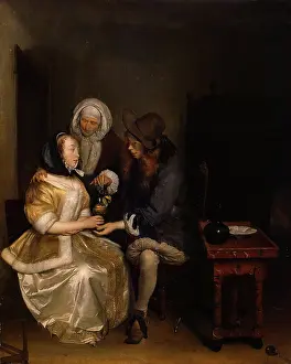 Gerard Terborch Drucke: Ein Glas Limonade, 1663. Künstler: Gerard Terborch II.