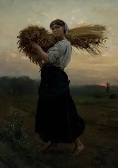 Realismus Drucke: Der Gleaner, 1875. Künstler: Jules Breton