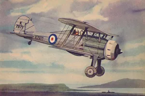 Biplane Aircraft Drucke: Gloster Gladiator Fighter Biplane, c1944. Creator: Unknown