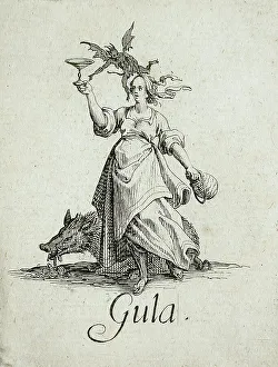 Jacques Callot Etchings Drucke: Gluttony, c1621. Creator: Jacques Callot