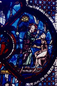 French Stained Glass Windows Drucke: God creating Adam