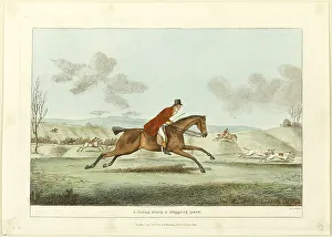 Hand Colored Etchings Drucke: Going Along a Slapping Pace, plate one from Indispensable Accomplishments