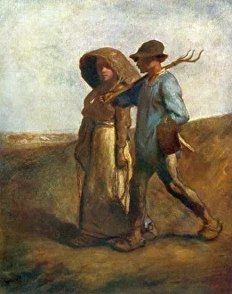 Jean Francois Millet Paintings Drucke: Going to Work, c1850-1851, (1912). Artist: Jean Francois Millet