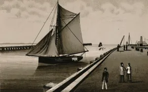 Vintage Sailing Boats UK Drucke: Gorleston Pier, c1880. Creator: Unknown