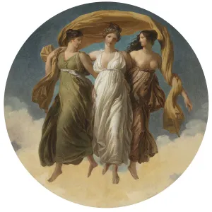 Neoclassicism Oil On Canvas Drucke: The Three Graces