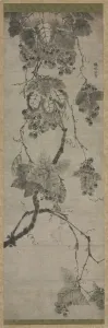 Ink On Paper Paintings Drucke: Grapes, 1700s. Creator: Unknown