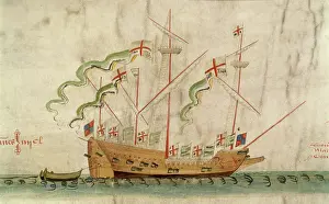 Medieval Sailing Ships Drucke: The Graunde Masterys, 1546. Creator: Unknown