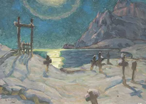 Das Grab im Bergland Studium aus Lofoten, 1920 Erfinderin :Anna Katarina Boberg