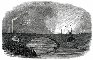 River Avon England Drucke: Great Fire at Bristol, 1850. Creator: Unknown
