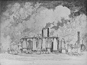 West Yorkshire Landmarks Drucke: The Great White Cloud, Leeds. c1910. Artist: Joseph Pennell