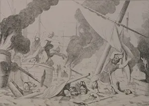 Griechischer Feuer während der Belagerung von Konstantinopel im Jahr 1822