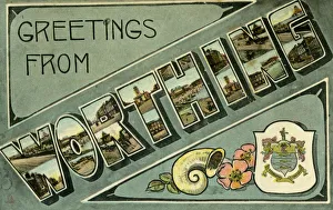 Grüße von Worthing, Postkarte 1913 Künstler: Milton