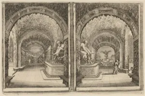 Drucke von Ein Felsengrab aus zwei unterschiedlichen Perspektiven gesehen, wahrscheinlich um 1653 Stefano Della Bella Drucke: Ein Felsenhöhle aus zwei verschiedenen Blickwinkeln gesehen