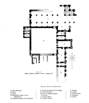 William Mackenzie Prints Drucke: Ground Plan of Dryburgh, 1897