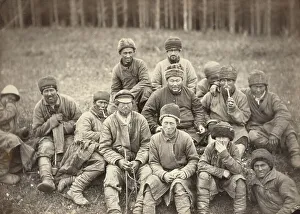 Black And White Prison Photos Drucke: Group of convicts, between 1885 and 1886. Creator: Unknown