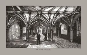 Grade I Listed Buildings England Drucke: The Guild-Hall Crypt, 1886