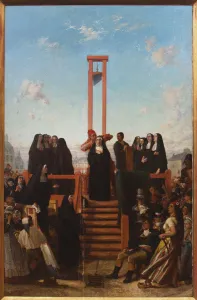 Drucke von Guillotine. Die Karmeliten von Compiègne, Erster Teil des 19ten Jahrhunderts. Privatbesitz Paul Delaroche Drucke: Guillotine. Die Karmeliter von Compiègne