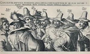 Gunpowder Plot Conspirators Drucke: The Gunpowder Plot Conspirators, 1605, (1904). Artist: Crispijn de Passe I