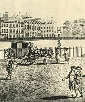 Old London Cityscape Drucke: Hackney-Coach, 1787, (1925). Creator: Unknown