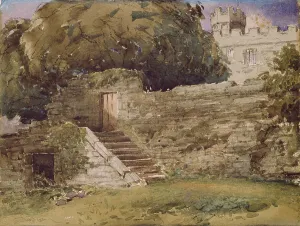 Watercolour On Paper Artworks Drucke: Haddon Hall, the River Steps, 1845. Creator: David Cox the Elder