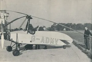 Black And White Aviation Art Drucke: The Hafner Gyroplane, c1935 (c1937)