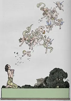 William Heath Robinson Prints Drucke: Half title to A Midsummer Nights Dream, 1914. Artist: W Heath Robinson