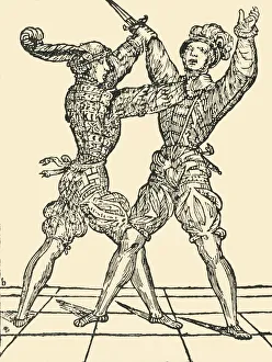 Sixteenth Century Clothing Styles Drucke: The hand against the dagger, c1536, (1903). Creator: Unknown