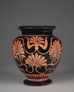 6th Century BC Artifacts Drucke: Handleless Stamnos in Attic Six Technique, late 6th century BC. Creator: Unknown