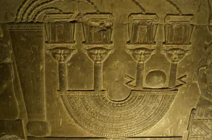 Ancient Egyptian Goddess Hathor Drucke: Hathor Temple, Dendera, Egypt. Creator: Unknown