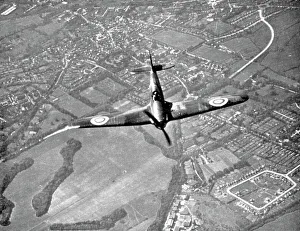 RAF Fighter Command Drucke: Hawker Hurricane in flight, Battle of Britain, World War II, 1940