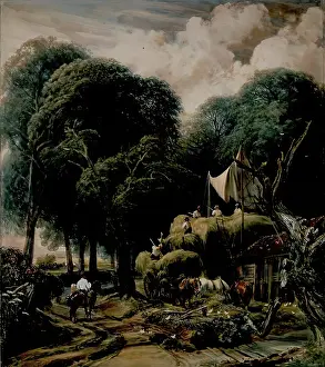 Agricultural Labourer Artwork Drucke: Haymaking. Creator: Peter de Wint