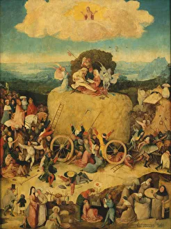 Early Netherlandish Painting Drucke: The Haywain (Triptych) Central panel, c. 1516. Artist: Bosch, Hieronymus (c. 1450-1516)
