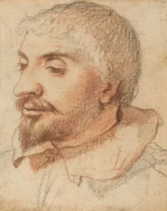 Kopf eines Mannes, um 1600 von unbekannter Hand gemalt