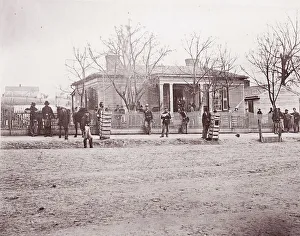 Black And White Civil War Images Drucke: Headquarters of General Sherman or Thomas, Chattanooga, ca. 1864. Creator: George N