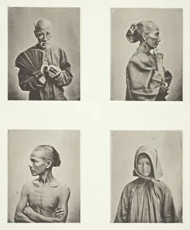 John Thomson Photography Drucke: Four Heads, Types of the Labouring Class, c. 1868. Creator: John Thomson