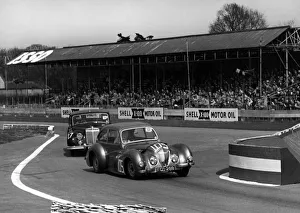 British Motor Racing Circuit Drucke: Healey Elliott of E. B. Wadsworth, Armstrong Siddeley of T. Sopwith, Goodwood 1954
