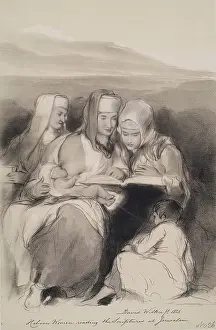 Joseph Nash Artwork Drucke: Hebrew Women Reading The Scriptures At Jerusalem, 1841. Creator: Joseph Nash
