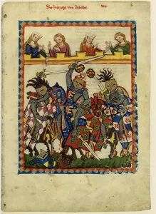 Hendrik I., Graf von Anhalt (Aus dem Codex Manesse). Zwischen 1305 und 1340. Künstler: unbekannt